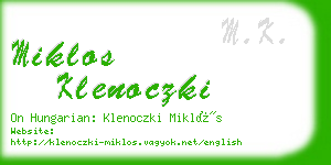 miklos klenoczki business card